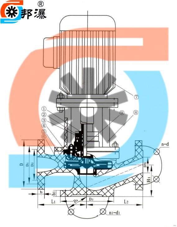 SL管道泵结构图