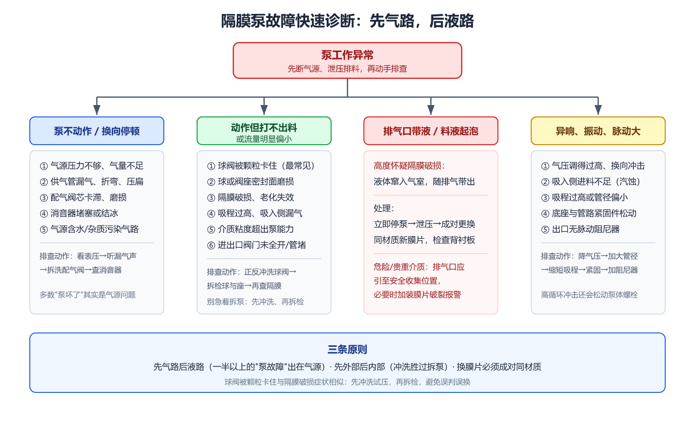 隔膜泵故障快速诊断流程
