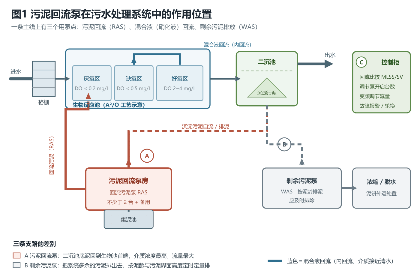 污泥回流泵在污水处理系统中的作用位置