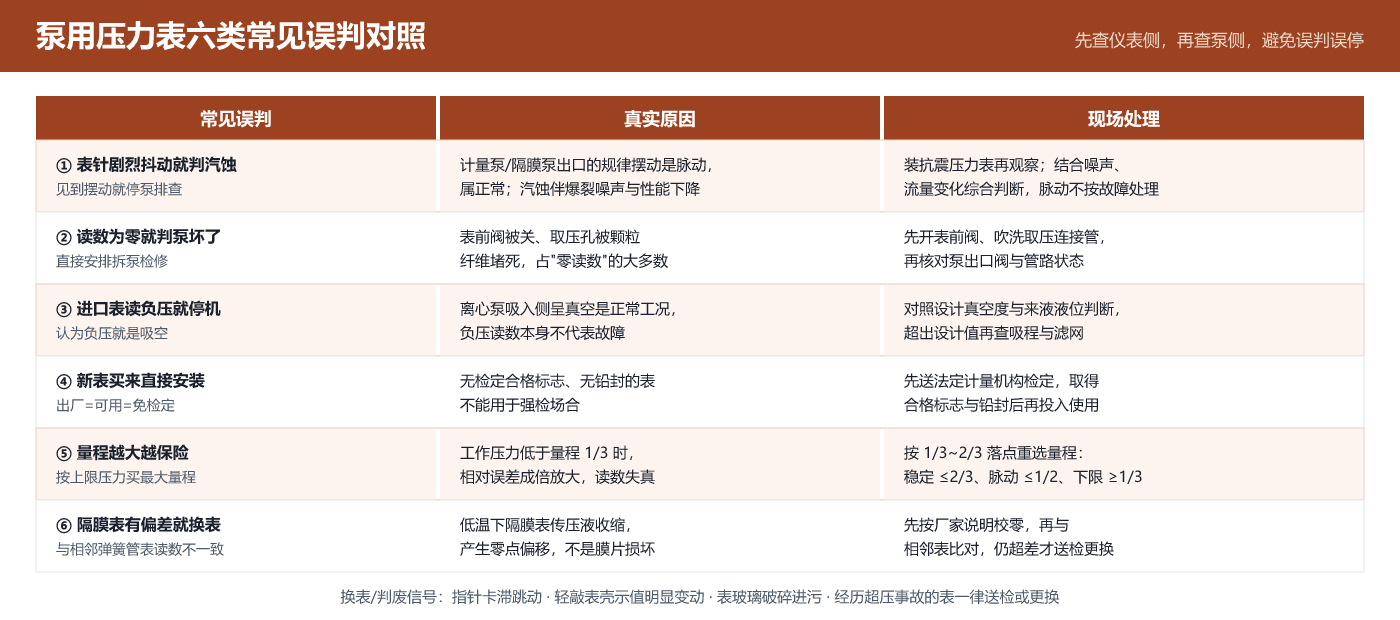 泵用压力表六类常见误判对照