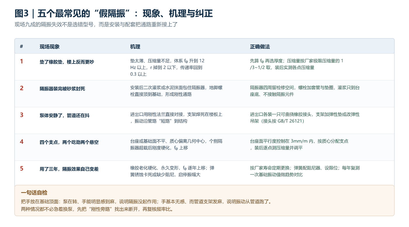 五个假隔振失效点对照